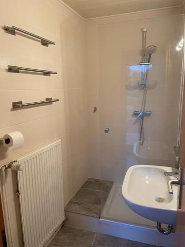 Vannituba majutusasutuses Kleines Ferienhaus in Lauenburg