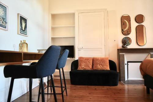 Posezení v ubytování Domaine des Monts de la Baie