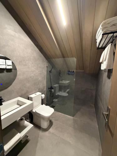 a bathroom with a toilet and a sink at EYZ Lofts By EYZ Holiday Homes in Batroûn