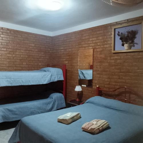 En eller flere senge i et værelse på Hostería huanel