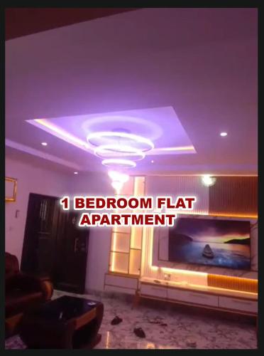 Cee&Tee BG ABK 1 Bedroom Flat-247 Electricity Solar inverter AC in bedroom