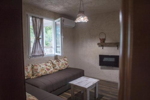 a living room with a couch and a window at Apartments Djurovic in Virpazar