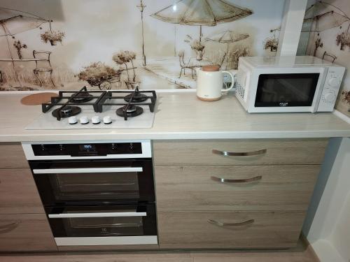 Nhà bếp/bếp nhỏ tại Silver Vytauto Apartments