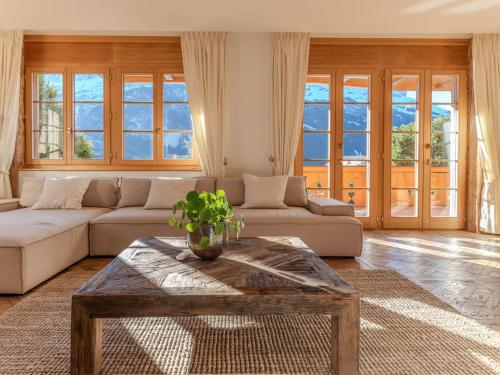 Posezení v ubytování Orion - Luxuriöse Duplex Wohnung in Grindelwald