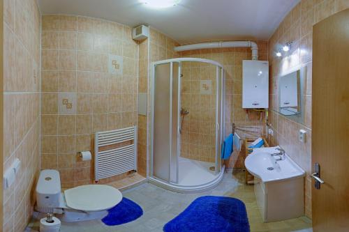 Koupelna v ubytování Apartmán Borůvka