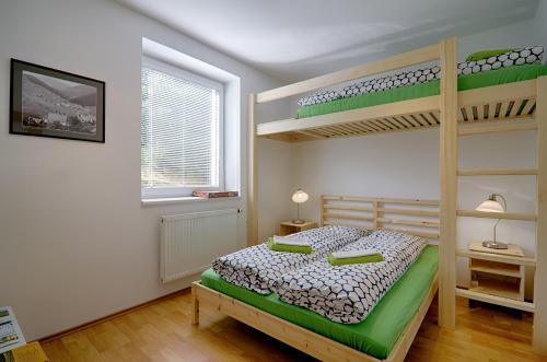 Postel nebo postele na pokoji v ubytování Apartmán Borůvka