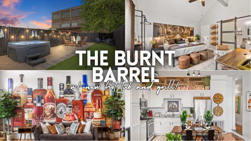 a collage of two pictures of a living room and a kitchen at Classic Louisville Home with Contemporary Upgrades in Louisville