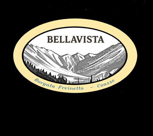 a circular logo with a picture of a mountain at Bellavista in Coazze