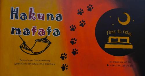 Certifikát, hodnocení, plakát nebo jiný dokument vystavený v ubytování Hakuna Matata - Gemütlichkeit bei Oldenburg