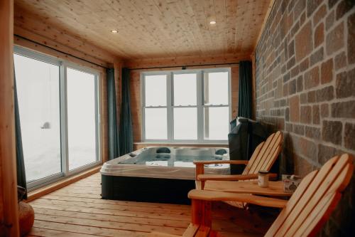 a room with a bed and a large window at Luxury farm Stay, Alexandria in Glen Robertson