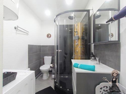 Koupelna v ubytování Le Panorama, vue exceptionnelle à 2 pas de la gare