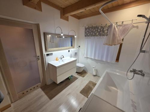 Koupelna v ubytování Blejkówka