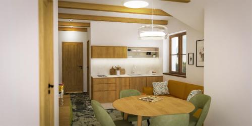 Kuchyň nebo kuchyňský kout v ubytování Apartmány Lúčny Raj