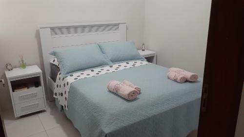 En eller flere senge i et værelse på Casa de Hospedagem Mirante Padre Leo