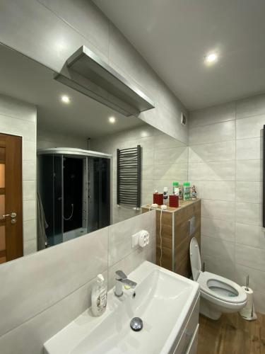 Et badeværelse på Apartament Dwa Poziomy