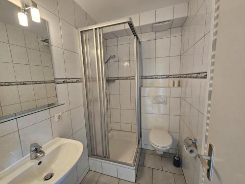 Koupelna v ubytování Unterdeck