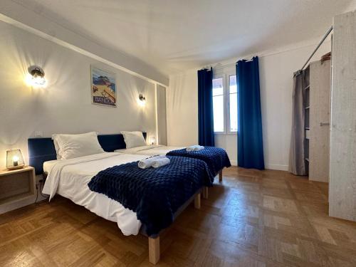 Postel nebo postele na pokoji v ubytování Villa Clair LOGIS MONACO Parking Terrasse