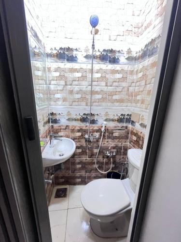 a bathroom with a toilet and a sink at Anas Nubian Guest House in Aswan