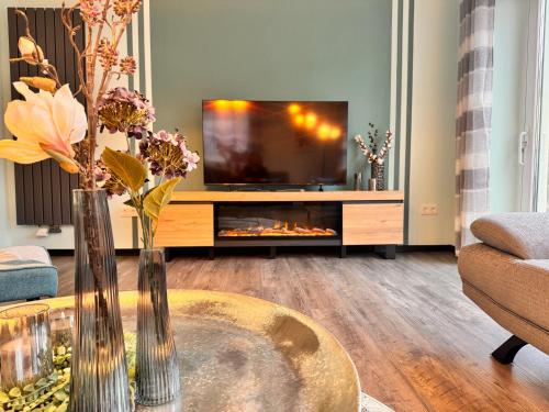 Et tv og/eller underholdning på Ferienwohnung "Auszeit Harz"