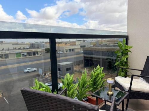 Ein Balkon oder eine Terrasse in der Unterkunft منوة المساكن