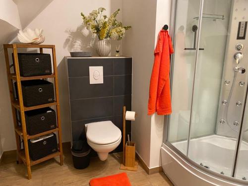 Koupelna v ubytování Heviz Holiday House