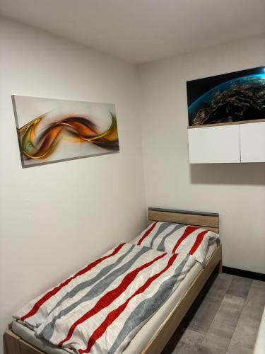 Ένα ή περισσότερα κρεβάτια σε δωμάτιο στο Bedřichov Jaroš