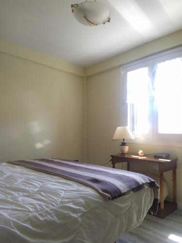 a bedroom with a bed and a window at Habitación in Oiartzun