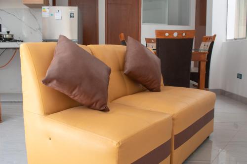 Køkken eller tekøkken på Apart Hotel Alojate Kaypi