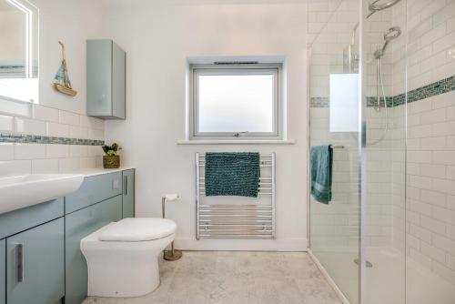 a bathroom with a toilet and a sink and a shower at 2 Bed in Crackington Haven oc-h33817 in Crackington Haven
