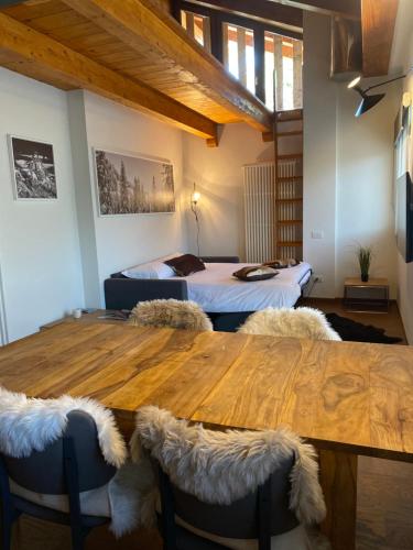 Postel nebo postele na pokoji v ubytování Maison Poluc - Maison Monte Rosa