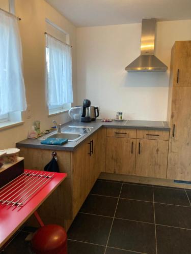 Kuchyň nebo kuchyňský kout v ubytování La petite maison dans la prairie