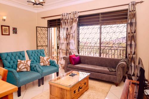 Posezení v ubytování Zaza Homes Kabalagala