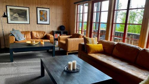 Posezení v ubytování Cosy Cabin By Golsfjellet Ski Resort