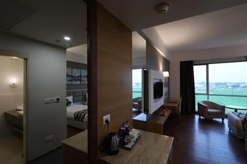 Et opholdsområde på Ramada by Wyndham Bodh Gaya Mahabodhi