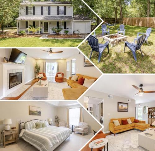 a collage of photos of a house at The Halcyon Days North Charleston in Charleston