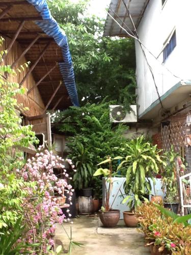 Κήπος έξω από το New Phiman Riverview Guesthouse