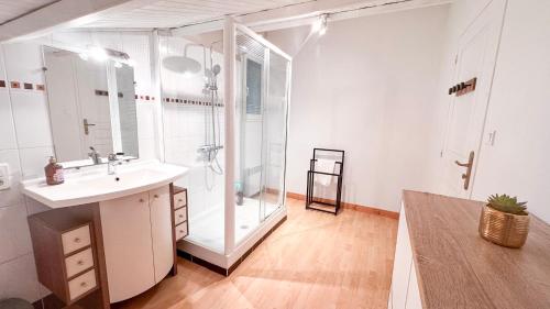 Et badeværelse på Villa -Piscine & Spa -14 pers