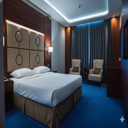 Postel nebo postele na pokoji v ubytování Sunday Harbour Gateway Jeddah Beach Formerly Vivid Plaza Hotel