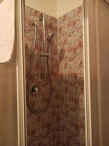 a shower in a bathroom with a shower at A' Porta i Frustere in Rotonda