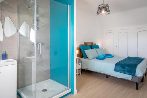 Postel nebo postele na pokoji v ubytování gite Ti Benèze