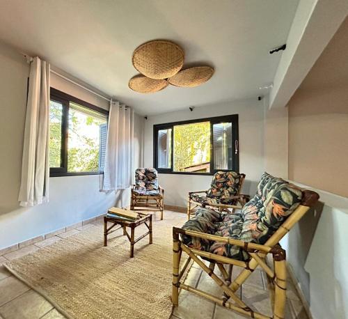 Χώρος καθιστικού στο Pousada Recanto das Praias