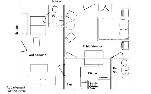 a floor plan of a house at Bettina in Ehrwald