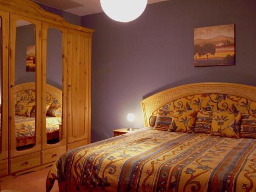 En eller flere senge i et værelse på Ferienwohnung Land Fleesensee