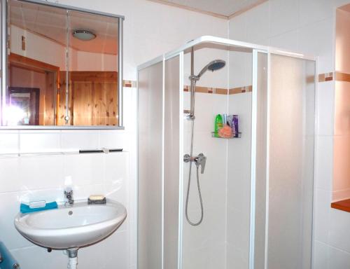 Koupelna v ubytování Ferienhaus zwischen den Seen