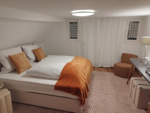 Postel nebo postele na pokoji v ubytování Ferienhaus Tauber Lodge für Familie & Freunde