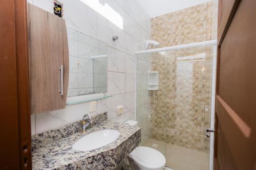 Koupelna v ubytování Bela e Aconchegante