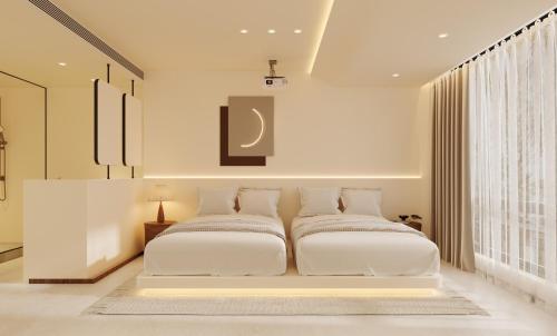 Postel nebo postele na pokoji v ubytování THAT MAY Hotel-Private Travel Guide & Cultural Exchange by Li River and Rock Climbing