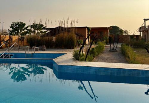 NārāyanpurThe Cub Sariska的房子前面的游泳池