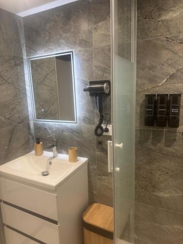 Koupelna v ubytování Wihi-Loges - Appartement grand studio, calme, centre ville de Nevers