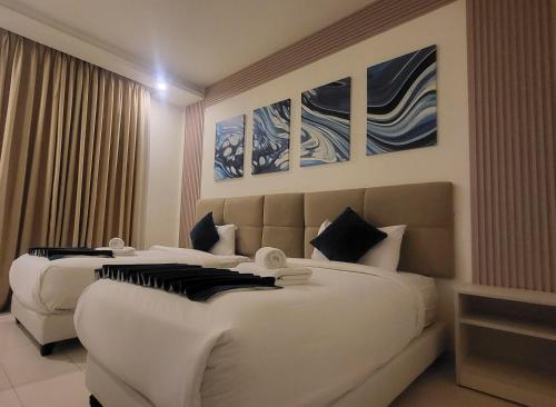 Llit o llits en una habitació de Jordan View Hotel